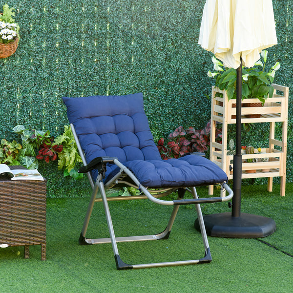 Zero gravity reclining chair with adjustable backrest, dark blue