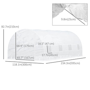 Sturdy tunnel greenhouse with 8 screened windows and stable structure