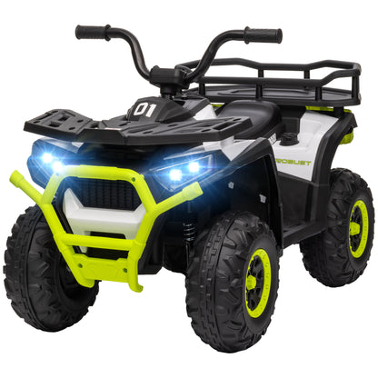 Qaba Kids Mountain Bike, 12V Battery Powered Electric Toy with Spring Suspension, Storage Basket, High &amp; Low Speed, Green