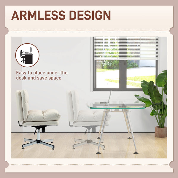 Office chair without armrests, beige
