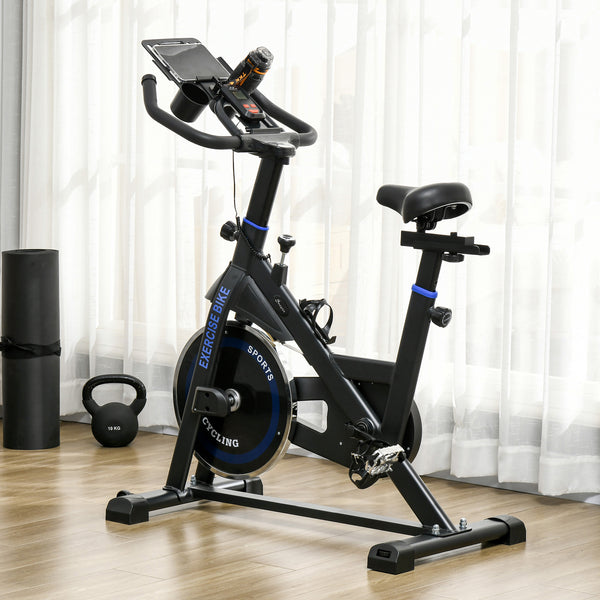 Vélo d'appartement réglable avec écran LCD, résistance ajustable, noir