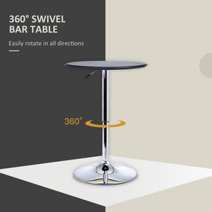 Modern round bar table, black