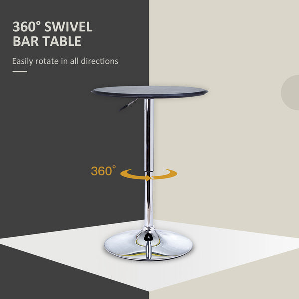 Modern round bar table, black