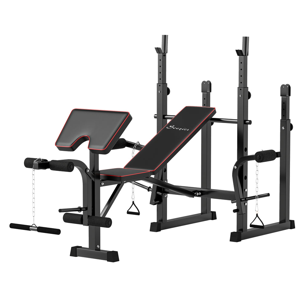 Banc de musculation avec support pour l'entraînement à domicile