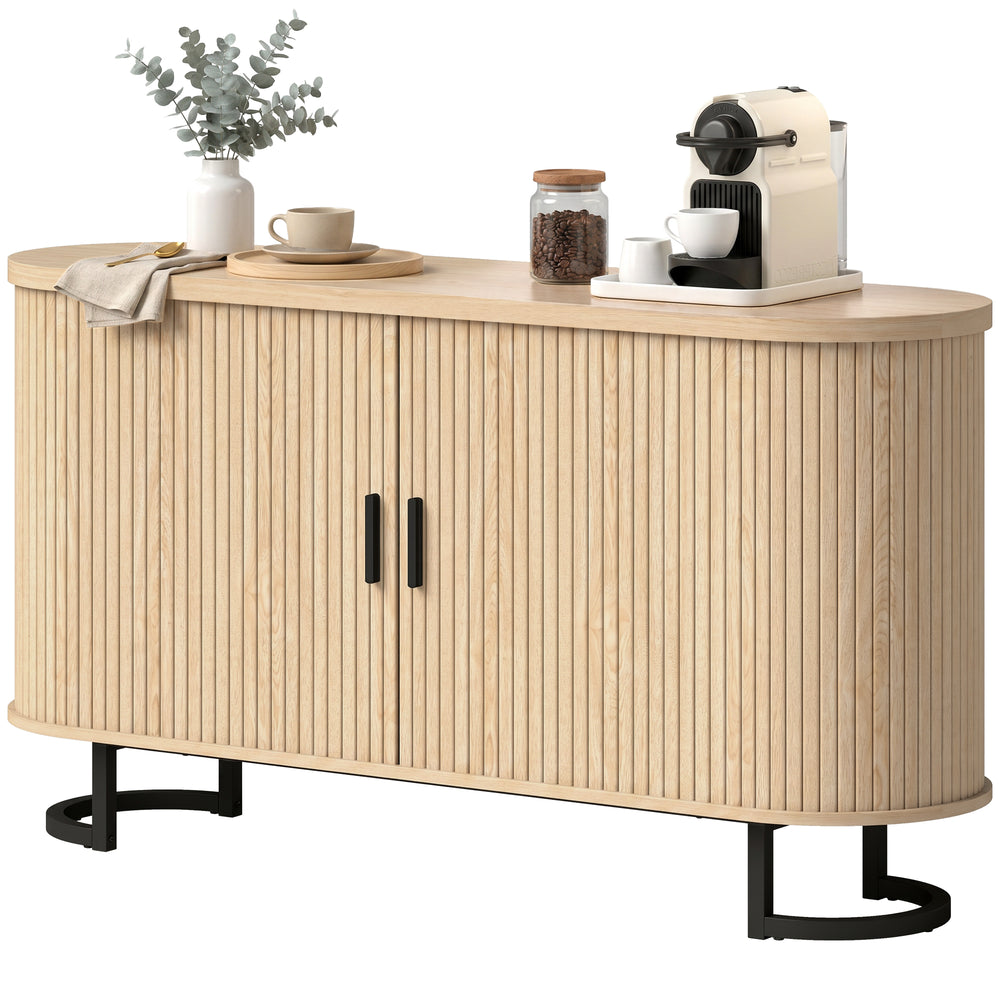 Buffet cannelé 55 po à portes coulissantes, naturel