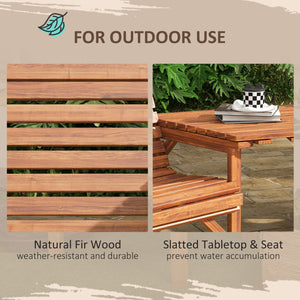 Ensemble de 3 bancs d'extérieur pour jardin et balcon, brun clair