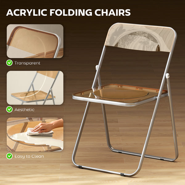 Lot de 4 chaises pliantes transparentes en acrylique