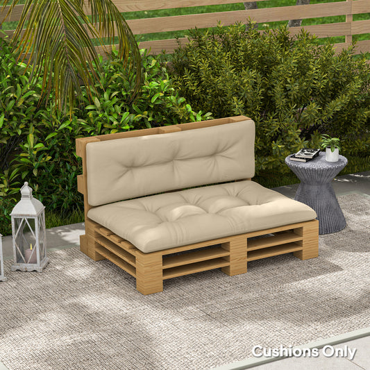 Ensemble de coussins de rechange pour palettes, 2 pièces, 9,9 cm d'épaisseur, beige