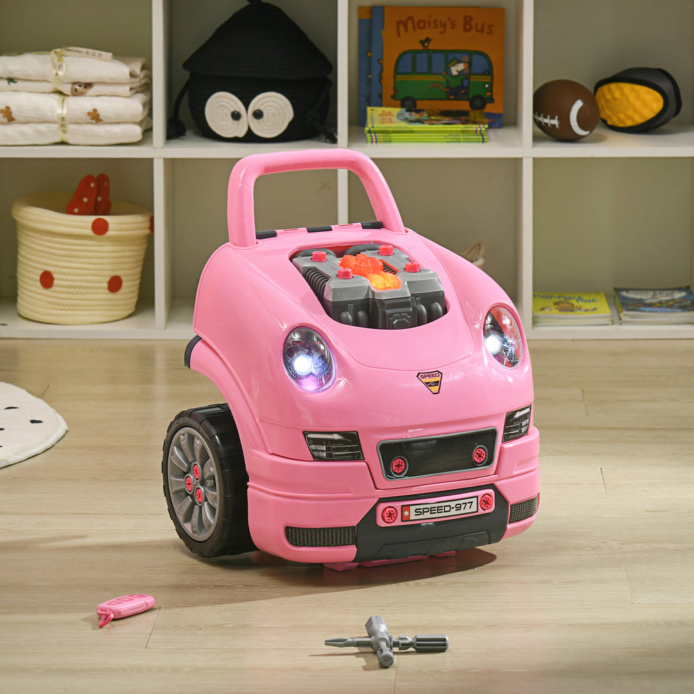 Ensemble de jeu de service automobile, rose