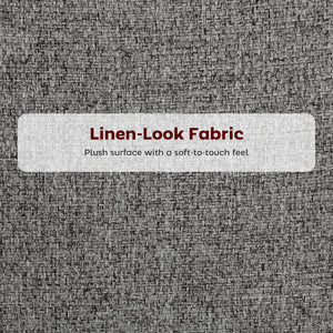 Set of 2 linen-covered bar stools, dark grey