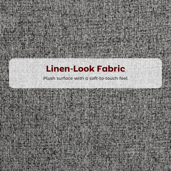 Set of 2 linen-covered bar stools, dark grey