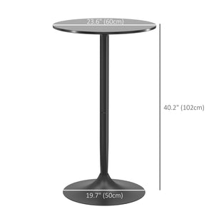 Modern round high bar table, black