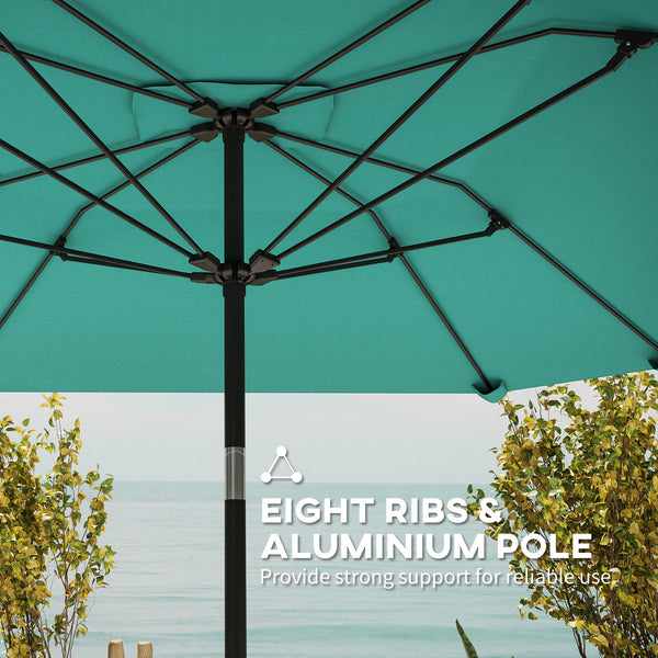 Parasol de terrasse de 7,6 pieds en aluminium, bleu ciel