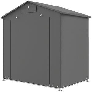 Waterproof portable garden shed with roll-up zip door, dark grey