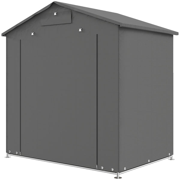 Waterproof portable garden shed with roll-up zip door, dark grey