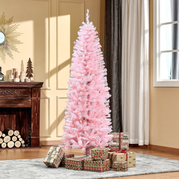 Sapin de Noël artificiel pop-up de 6 pieds rose