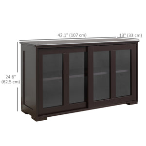 Buffet de cuisine moderne avec rangement empilable, porte coulissante en verre, café