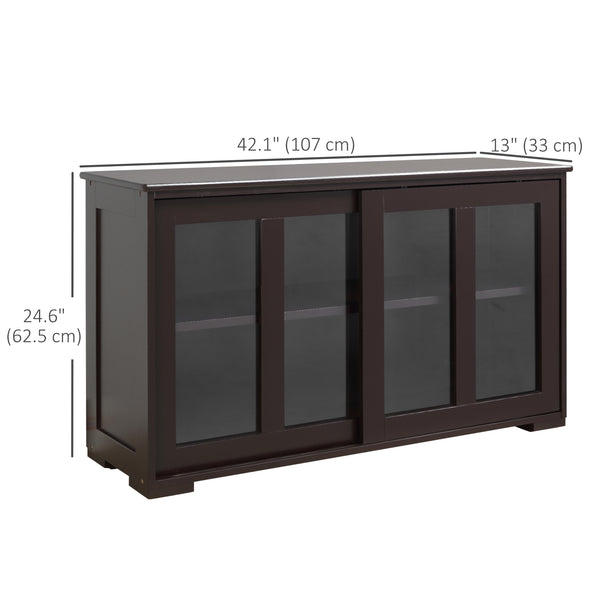 Buffet de cuisine moderne avec rangement empilable, porte coulissante en verre, café