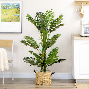 Arbre artificiel de palmier Areca en pot avec 21 feuilles pour décoration intérieure, vert