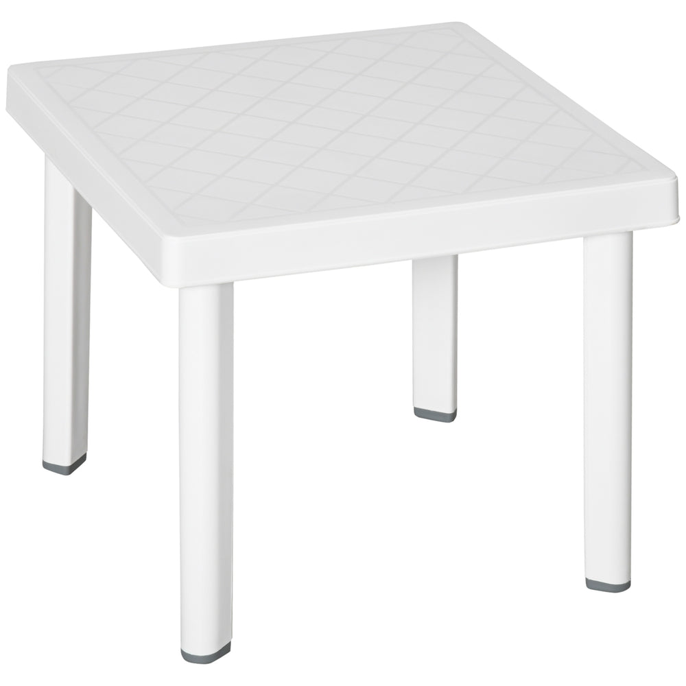 Table d'appoint de jardin en plastique, blanche