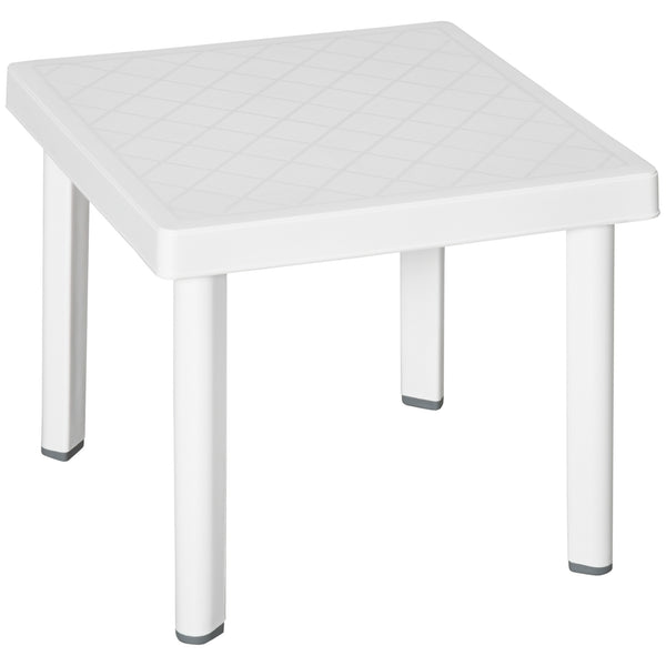Table d'appoint de jardin en plastique, blanche