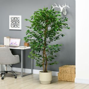 Artificial Ficus, 1.80 m tall, artificial indoor plant with pot, for interior decoration