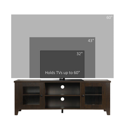 Meuble TV cheminée pour téléviseurs jusqu'à 60 pouces, café