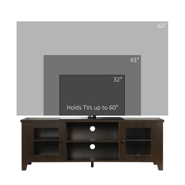 Meuble TV cheminée pour téléviseurs jusqu'à 60 pouces, café