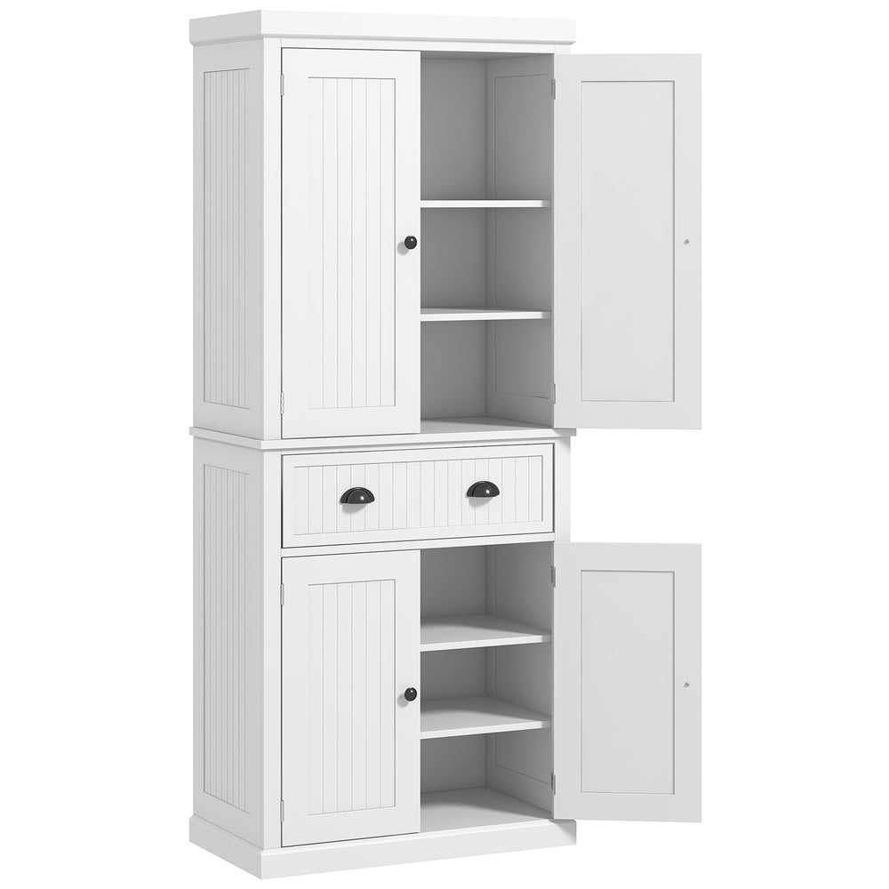 Garde-manger de cuisine, rangement indépendant avec tiroir, portes, blanc