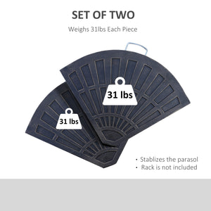 Lot de 2 poids de base pour parasol, couleur bronze