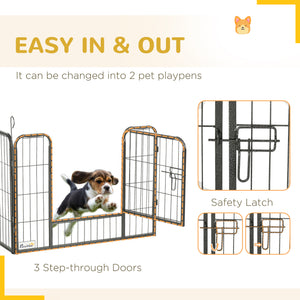 24-panel dog playpen, grey