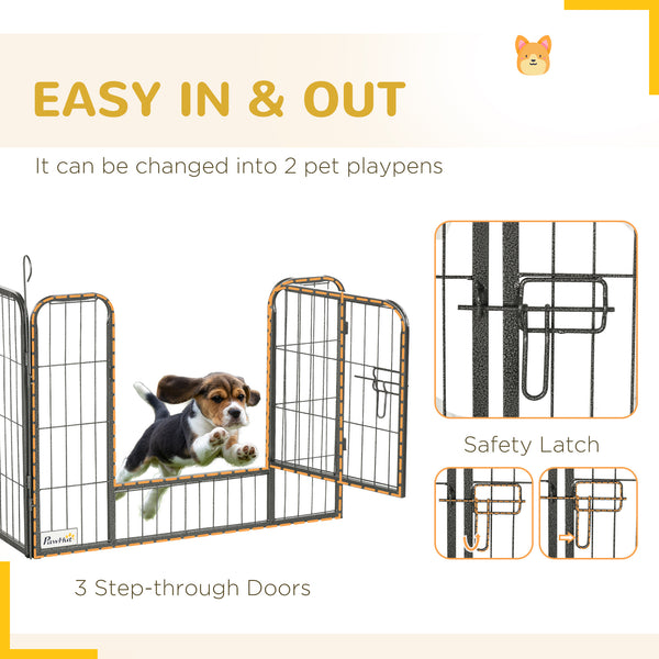 24-panel dog playpen, grey