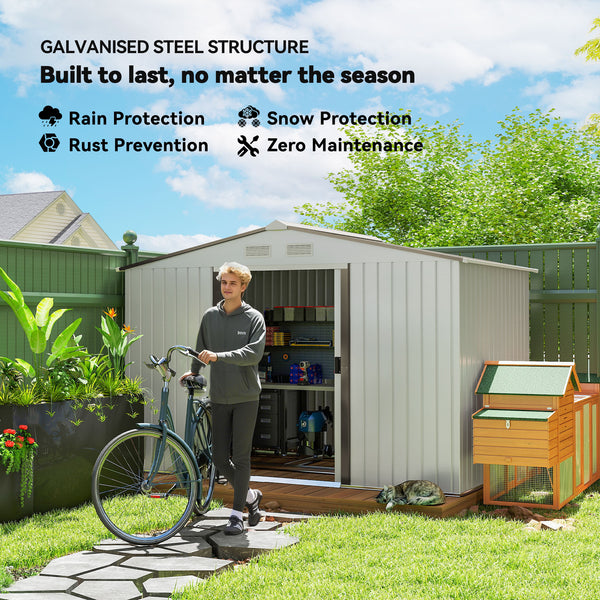 Garden shed with foundation kit, silver color