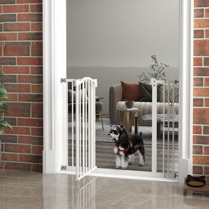 Barrière pour chien extra haute avec porte, blanche