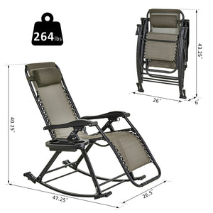 Fauteuil inclinable 2 en 1 réglable zéro gravité, gris
