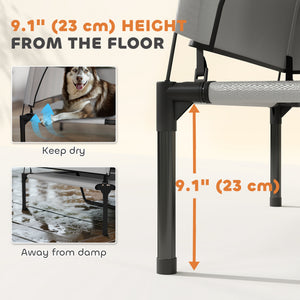 Elevated dog bed with removable canopy