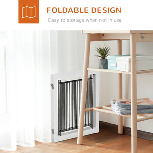 Barrière autoportante pliable avec 2 pieds de support, blanche