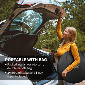 Tente moustiquaire pliable avec sac de transport et 2 portes, noire