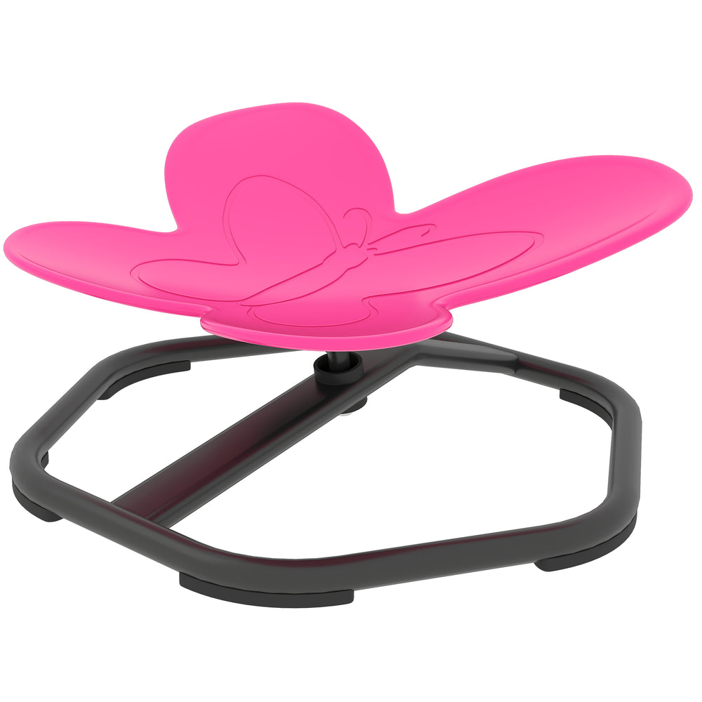 Chaise pivotante pour enfants en forme de papillon rose