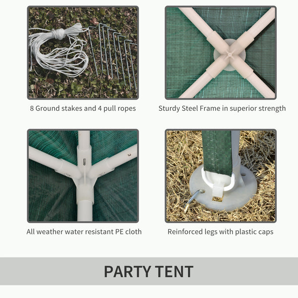 Tente de réception portable 10 x 10, verte