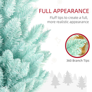 Sapin de Noël artificiel mince de 6 pieds bleu pâle