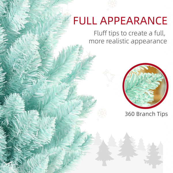 Sapin de Noël artificiel mince de 6 pieds bleu pâle