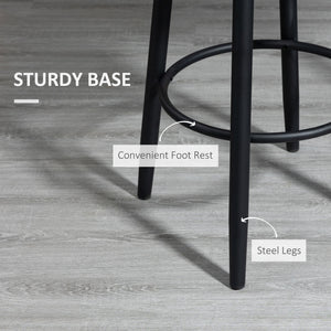 Ensemble de 2 tabourets de bar extra pivotants à 360° au design moderne avec repose-pieds et pieds en acier, gris clair