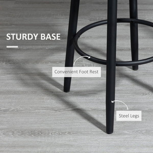 Ensemble de 2 tabourets de bar extra pivotants à 360° au design moderne avec repose-pieds et pieds en acier, gris clair