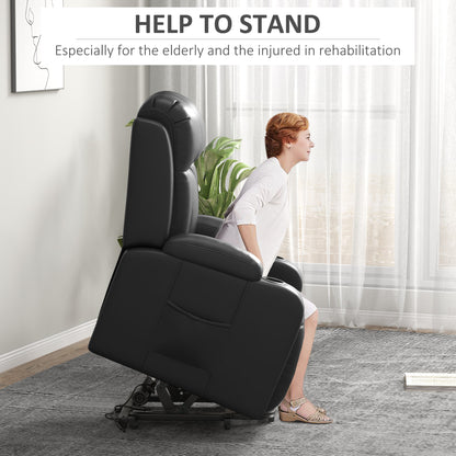 Fauteuil releveur électrique, inclinable avec repose-pieds, télécommande et porte-gobelets, gris