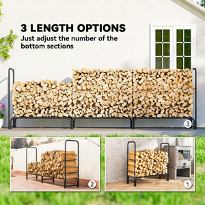 Support à bois de chauffage de 10 pi avec housse et capacité de 660 lb