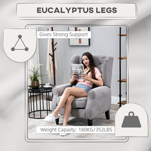 Fauteuil d'appoint en tissu moderne rembourré avec pieds en bois, accoudoirs roulés, gris