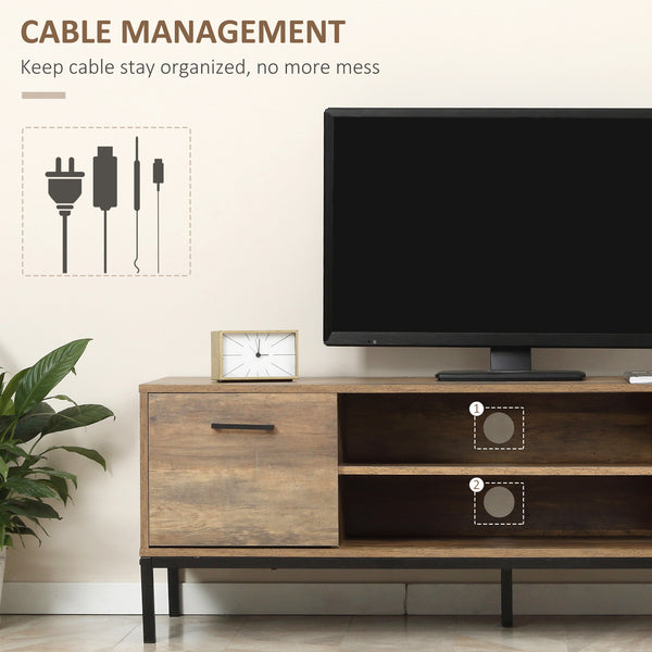 Meuble pour téléviseur jusqu'à 50 pouces avec porte, rangement ouvert et tiroirs