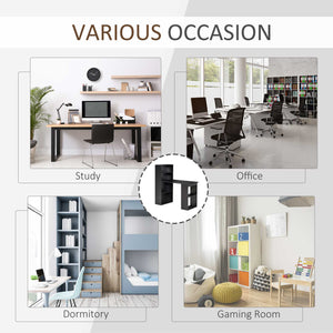 Bureau d'ordinateur moderne avec étagères de rangement et table d'écriture, noir