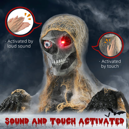 Momie animée d'Halloween avec yeux LED lumineux